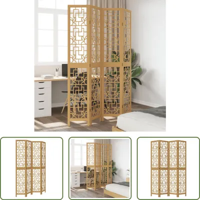 Obrázok produktu pre The Living Store 4-dielny rozdeľovač izieb hnedý z masívneho dreva paulownia