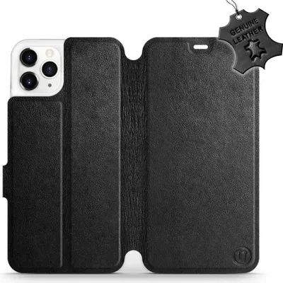 Produktbild von Echtleder Handyhülle für iPhone 11 Pro Max, Mobiwear Leather, Schwarz