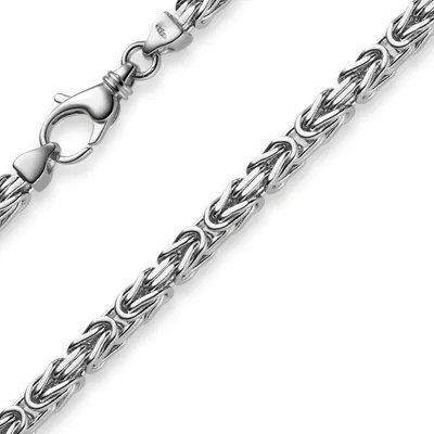 Produktbild von 4mm Armband Königskette 585 Weißgold massiv 21cm Goldkette Herren