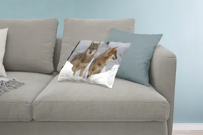 Produktbild von MuchoWow® Zierkissen Sofakissen Wohnzimmer Dekokissen 60x40 cm Wolf - Schnee - Tiere - Kopfkissen - Polster mit Foto