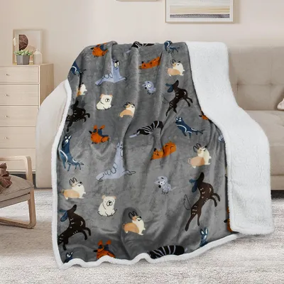 Produktbild von Sherpa-Fleece-Decke, 150x130 cm, in Grau
