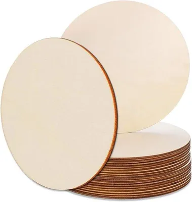 Image de Rondelles de bois - 20 pièces - 15 cm - non décorées - pour le bricolage artistique et la décoration murale.