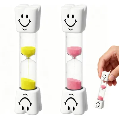 Produktbild von Set mit 2 bunten Sanduhren für Kinder – 3 Minuten
