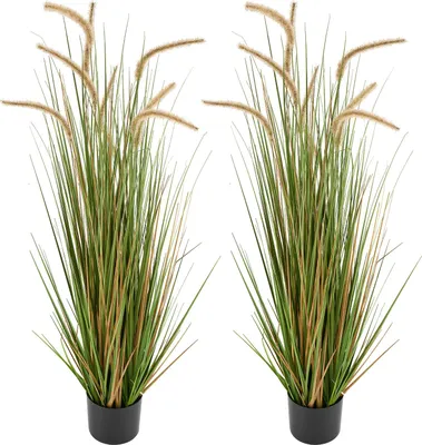 Immagine prodotto di SucceBuy Piante artificiali di equiseto in set da 2, altezza 1194 mm, piante artificiali decorative in PVC in vaso, ideali per la casa, il giardino, l'ufficio o la decorazione di una stanza, perfette per le feste di inaugurazione, accenti verdi