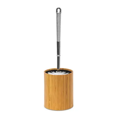 Produktbild von relaxdays WC set hnědý, stříbrné dřevo