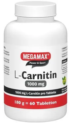 Immagine prodotto di MEGAMAX Power & Sport L-Carnitina 1000 mg compresse, 60 compresse