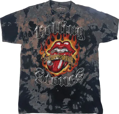 Produktbild von The Rolling Stones Tattoo Flames Dip-Dye on Grey L T-Shirt