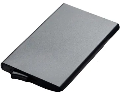 Immagine prodotto di Portacarte di credito pop-up - Metallo - 5 carte - Nero - Minimalista