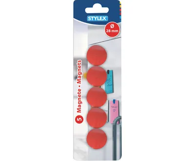 Produktbild von Stylex Magnete - Ø 28 mm - farbig sortiert - 5 Stück