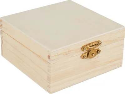 Produktbild von VBS Holzkästchen quadratisch 10x10x4.8 cm Aufbewahrungsbox Holzbox Bastelbedarf