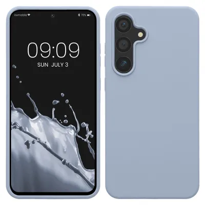 Produktbild von kwmobile Handyhülle für Samsung Galaxy S24 FE Hülle - Case Silikon - Kabelloses Laden - Schutzhülle Cover in Hellblau matt