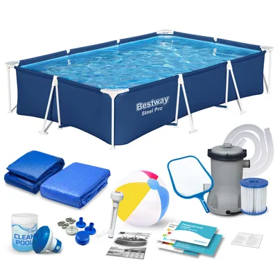 Image de Piscine de jardin Frame 300 x 201 x 66 cm 16 en 1 Bestway 56404N