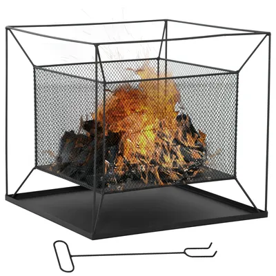 Produktbild von Outsunny Feuerschale modern Feuerkorb rechteckig Feuerstelle für Garten Camping