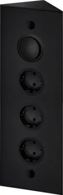 Produktbild von THEBO 3-fach Energie-Ecksäule STS 3007/320 in Schwarz mit Schalter / Ecksteckdosen / Steckdosenleiste / Steckdosen