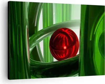 Produktbild von Bild auf Leinwand - Leinwandbild - Computergrafik 3d modern Komposition - 70x50cm - Wand Bild - Wanddeko - Leinwanddruck - Bilder - Kunstdruck - Leinwand bilder - Wandkunst - AA70x50-0359
