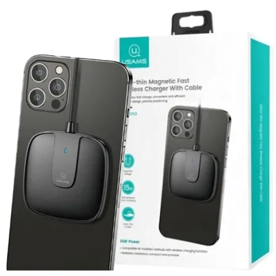 Produktbild von Usams Charge. Induktiv Us-Cd153 Magnetisch 15W Iphone 12 Serie Schwarz/Schwarz Cd153Dz01
