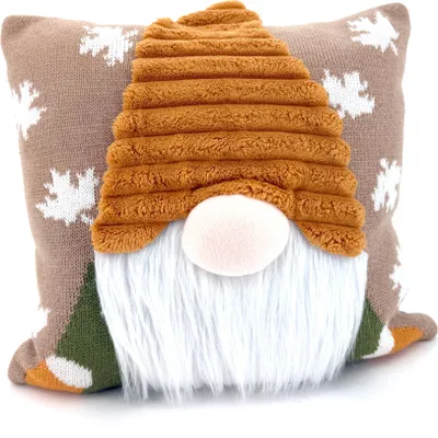 Produktbild von Heimtexland Deko Kissen Herbst Winter Strickoptik Wichtel-Applikation Zierkissen Dekoration Weihnachten Geschenkidee HxB 42x42 cm Kissenhülle Typ832 Herbstwichtel