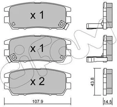 Produktbild von CIFAM Bremsbeläge Satz Hinten Bremsklötze für MITSUBISHI PAJERO II (V3W, V2W, V4W) 822-151-0