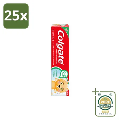 Produktbild von 25 x Colgate Kindertandpasta Erdbeere - 0 bis 2 Jahre - 50 ml - Vorratspackung - 25 Stücke