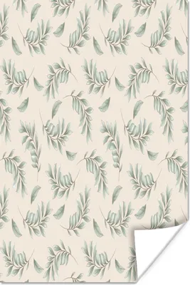 Produktbild von MuchoWow® Poster Vintage - Blatt - Pastell 120x180 cm - Kunstposter
