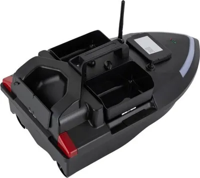 Productafbeelding van Aasboot met GPS Besturing en Afstandsbediening - Zwarte Visboot van ABS voor Zoetwater
