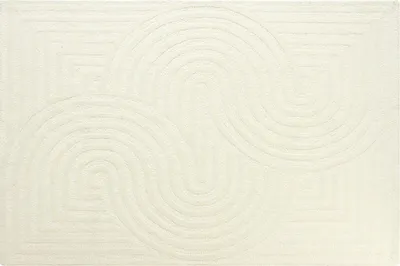 Produktbild von Handgetufteter Teppich - 100% Wolle – 160 × 230 cm – Wollweiß – 2000 g/m² – LUZAN