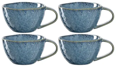 Keramische Mokken Set 4 Stück 290 ml Blau Spülmaschinenfest