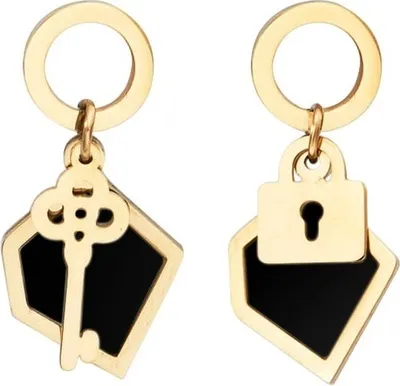 Produktbild von KE-21234 Ohrringe - Golden/Schwarz für jeden Anlass KP21234