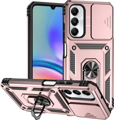 Obrázek produktu pro Pouzdro pro Samsung Galaxy A05S dvouvrstvé pouzdro s posuvným krytem kamery a prstencovým stojánkem Růžový
