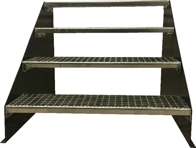 Produktbild von 4 stufige freistehende Stahltreppe Standtreppe Breite 60cm Höhe 84cm Anthrazit