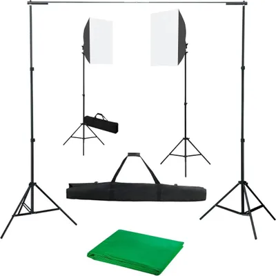 Zdjęcie produktu dla vidaXL Zestaw do studia fotograficznego z softboxami i systemem tła