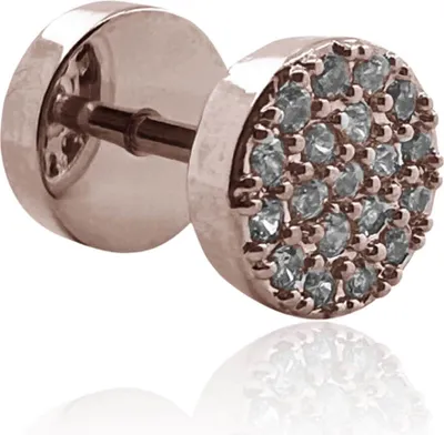 Produktbild von Fake Plug Kristall Ohrstecker 316L Chirurgenstahl 8mm in verschiedenen Farben Farbe - Roségoldfarben