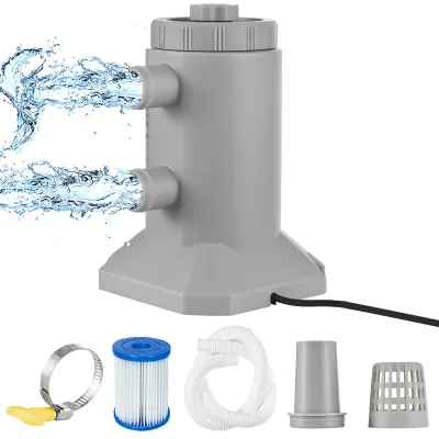 Produktbild von Kartuschenfilterpumpe für Aufstellpools, 55 W, Förderleistung 250 l/h, geräuscharm, verbesserte Zirkulation und Filterung, Wasserfilterpumpe mit Kartusche (2 Stück)