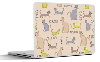 Produktbild von MuchoWow® Laptop Aufkleber Sticker Cover Muster - Katze - Zitat - Jungen - Mädchen - Kinder - Kind 36.5x27.5 cm - Laptop-Sticker