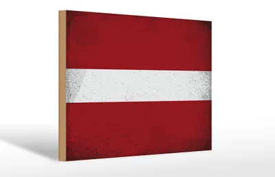 Produktbild von Holzschild Flagge Lettland 30x20cm Flag of Latvia Vintage