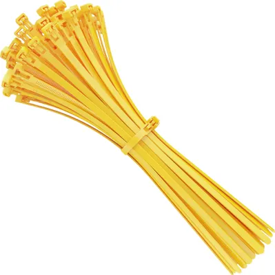 Produktbild von Kabelbinder Wiederverschließbar, 350mm x 7,6mm gelb, Nylon UV-Beständig, Hochleistungs 350 mm Wiederverwendbare Binders, Wiederlösbare Kabelbinder, 100 Stück