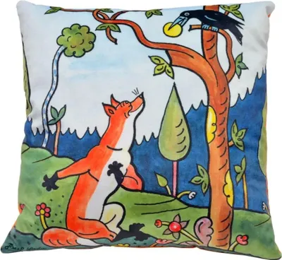 Produktbild von Kissen 30x30 cm, Fuchs und Käse, Kinderkissen