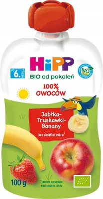 Image de HiPPCompote pour bébés Pommes, fraises et bananes après 6 mois 100 g