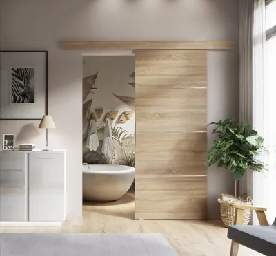 Produktbild von RICO PLUS Schiebetür Sonoma Eiche, Soft-Close-System, 106 cm