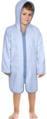 Immagine prodotto di Accappatoio in spugna con zip - taglia 5-8 anni - Colore blu