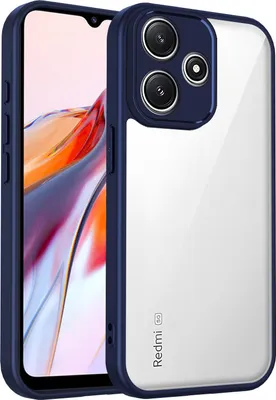 Obrázek produktu pro Pouzdro pro Xiaomi Redmi 12/Poco M6 Pro 5G průhledný zadní kryt s TPU rámečkem, odolné proti nárazům Modrý