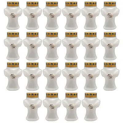 Produktbild von 44er Set Grabkerze Kreuz Grablicht Weiß Friedhofskerzen Grabbrenner Kreuzkerze Grableuchte Trauerlicht Gedenkkerze Grablichtkerze Grabdekoration
