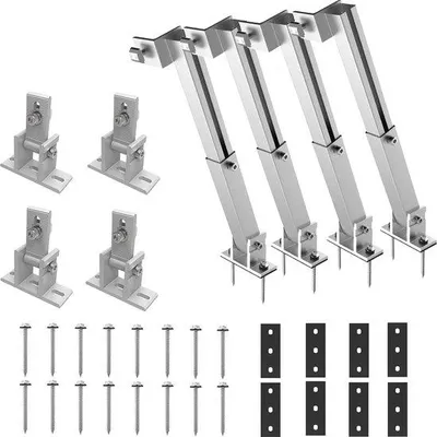 Immagine prodotto di Accessori per pannelli solari per tetti piani, Montaggio regolabile per moduli fotovoltaici, Robusta struttura in alluminio, Facile installazione, Ideale per balconi e tetti