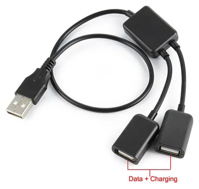 Produktbild von Für USB 2.0 Typ A Stecker zu 2x USB Typ A Buchse Y-Kabel (Power+Data)