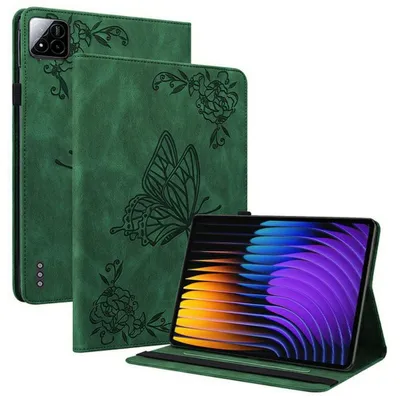 Produktbild von Xiaomi Pad 7 (Pro) / Pad 8 (Pro) Hülle - Coverup Schmetterlinge Klapphülle - Grün