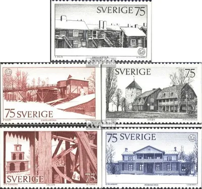 Produktbild von Briefmarken Schweden 1975 Mi 908-912 (kompl.Ausg.) postfrisch Denkmalschutzjahr