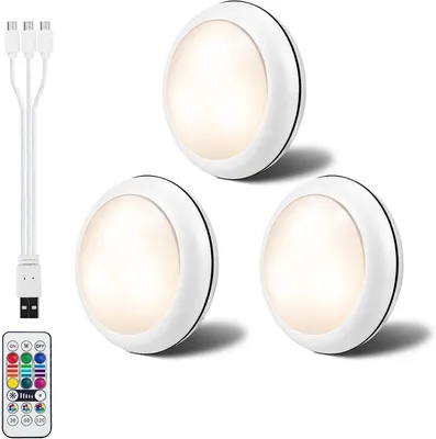 Produktbild von Schrankleuchte LED Nachtlicht,3 Stück Schrankbeleuchtung,Fernbedienung,16RGBW Farben