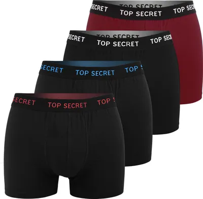 Immagine prodotto di TOP SECRET Boxer Uomo 4 Pack XXL Cotone Fit Biancheria intima traspirante Mutande Uomo Uomo Pantaloncini Retrò