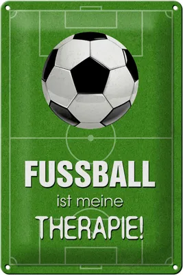 Produktbild von Blechschild Fußball ist meine Therapie, 30 x 20 cm, Blechschilder Spruch Sport Hobby