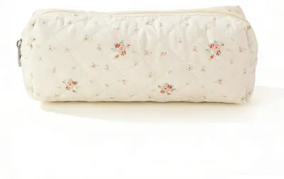 Produktbild von Federmäppchen für Mädchen, Stoff, mit Blumenmuster, mit Reißverschluss, für Schule, Teenager, Kosmetiktasche